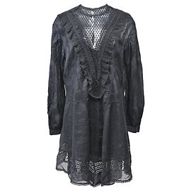 Abito Mini Rowina Isabel Marant in Ramie Nero Nero