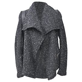 Blazer em tweed preto em acrílico Iro Open Preto