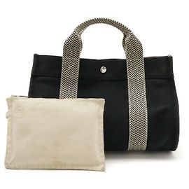 Hermès Hermes Cannes PM Canvas Handbag Black