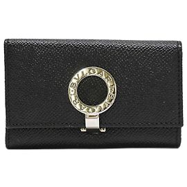 Bulgari Bvlgari Leather Key Case 6 Hooks Black