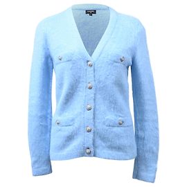 Chanel-Cardigan mit Knöpfen aus hellblauem Kaschmir Blau Hellblau