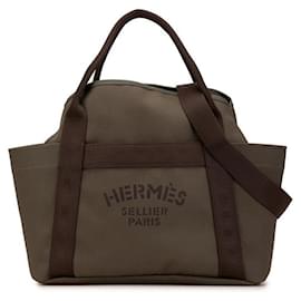 Hermès-Sac de Panage Groom en toile 2way d'Hermès-Vert