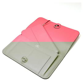 Hermès-Portefeuille long Dogon Duo Hermes en rose-Rose