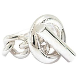 Hermès Hermes Men's Croisette Band Ring Silvery