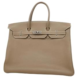 Hermès-Sac à main Hermes Birkin 35 en gris Etoupe-Taupe