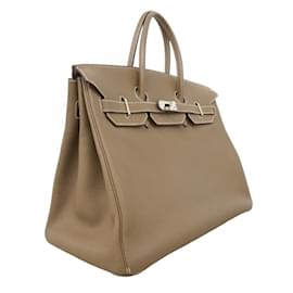Hermès-Sac à main Hermes Birkin 35 en gris Etoupe-Taupe