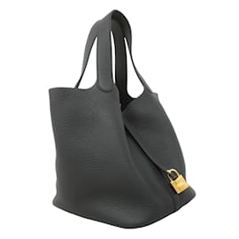 Hermès-Sac à main Hermes Picotin Lock MM-Noir