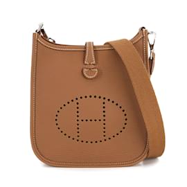 Hermès-Sac à épaule Hermes Evelyne Amazon TPM-Marron,Doré