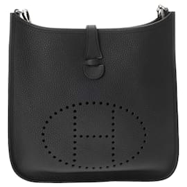 Hermès-Sac à épaule noir Hermes Evelyn 3 PM-Noir