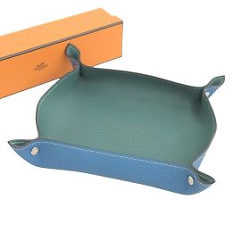 Hermès Plateau à bijoux Vide Poche Hermes Bleu Vert