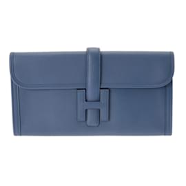 Hermès-Sac à main Hermes Jige Elan 29 en Agate Bleue-Bleu