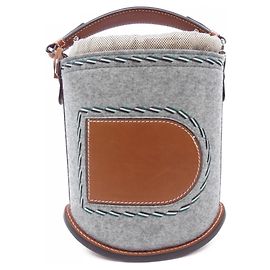 Delvaux Gray Handbag Pouch Brown