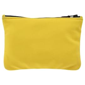 Hermès-HERMES Neovan PM Pouch Nylon Jaune Auth bs26385-Jaune