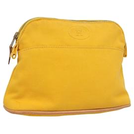 Hermès-HERMES Bolide Pouch PM Toile Jaune Or Auth ti3130-Doré,Jaune