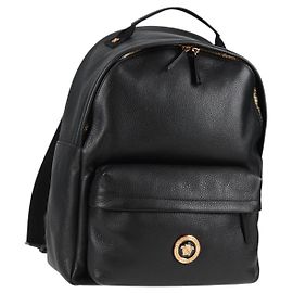 Zaino in pelle nero e oro Auth 118689A VERSACE Nero D'oro