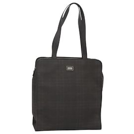BURBERRY Nova Check Tote Bag PVC Black Auth th6087 Black