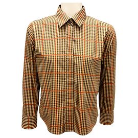 Camisa de botones Clavini a cuadros en óxido / marrón de Dries Van Noten Multicolor