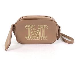 Bolsa de ombro de couro ELSA da Max Mara Metálico Bronze