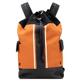 Bottega Veneta Intrecciato Canvas Leather Backpack Orange