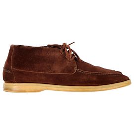 Loro Piana Walk and Walk Ankle Boots in Brown Suede Brown Red
