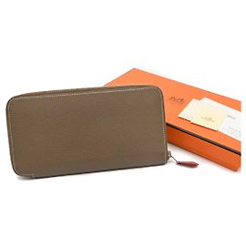 Carteira Longa de Seda Azap da Hermès Cinza