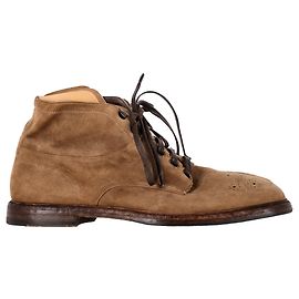 Bottes à lacets Marsala en suède marron de Dolce & Gabbana Marron Rouge