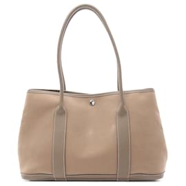 Hermès-Hermès Sac Garden Party 39 en Toile et Negonda Marron-Marron,Taupe