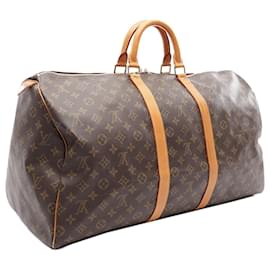 Louis Vuitton-Louis Vuitton Brown Monogram Keepall 55-Brown
