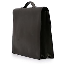 Hermès-Sac à dépêches 38 en cuir Clémence marron Hermès-Marron,Marron foncé