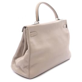Hermès-Hermès Marron Togo Kelly II Retourne 35-Marron,Beige