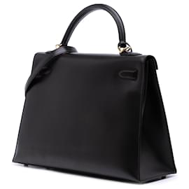 Hermès-Hermès Kelly II Sellier 32 en veau noir-Noir