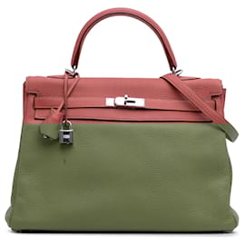 Hermès-Hermès Rouge Togo Kelly II Retourne 35-Rouge,Autre