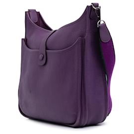 Hermès-Hermès Évelyne III 33 en Cuir Clémence Violet-Violet,Violet foncé