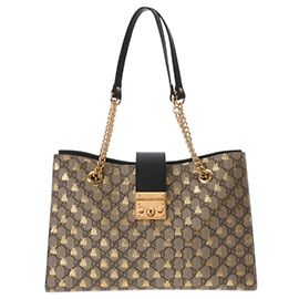 Borsa Tote Grande Padlock di GUCCI Nero Beige
