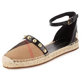 Burberry Espadrillas piatte con borchie Abbingdon St Nero