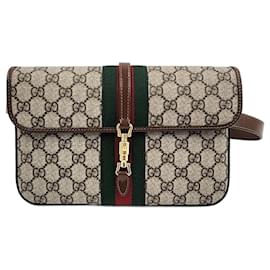 Gucci-GUCCI Bolsa de Cintura Jackie (699930) (9681160)-Marrom