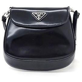 PRADA Cleo Mini Sac à Épaule Brossé (4656130) Noir