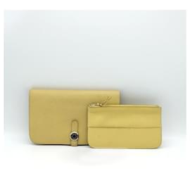 Hermès-Portefeuille Long Dogon Hermès (R) (5941675)-Jaune