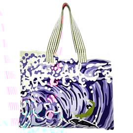 Hermès-Sac de plage HermèS Wave (8203382)-Bleu