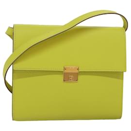 Hermès-Hermès Mini Kelly en cuir vert lime-Jaune