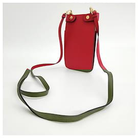 Fendi-Fendi Peekaboo Phone Holder Cross Bag (1023148)-Red