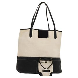 Bolsa tote de lona branca Auth ti3062 da BURBERRY Branco