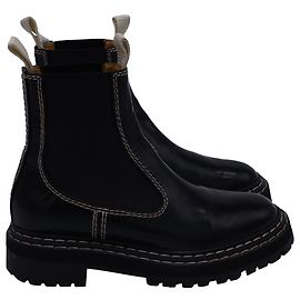 Proenza Schouler Polished Chelsea Boots in Black Leather Black