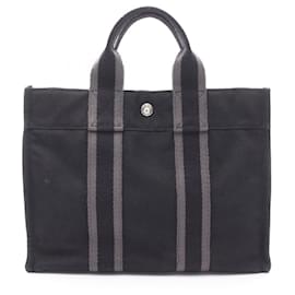 Hermès-Sac tote en toile Herbag d'Hermès-Noir