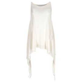 Emilio Pucci Asymmetric Sleeveless Top in White Viscose White Cream