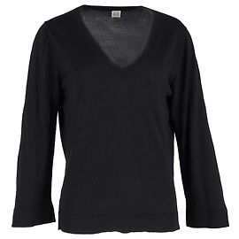 Totême V-Ausschnitt Pullover aus schwarzer Kaschmir Schwarz