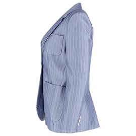 Sandro-Sandro Huguita Siingle-Breasted Blazer in Light Blue Viscose-Blue,Light blue
