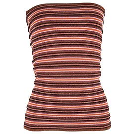 Top sem alças listrado Missoni em viscose multicolorida Multicor