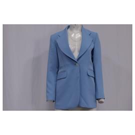 Sandro-Sandro Cely Tailored Blazer in Light Blue Polyester-Blue,Light blue