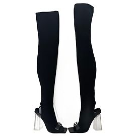 Botas altas de cinta Gianni Versace Negro Plata